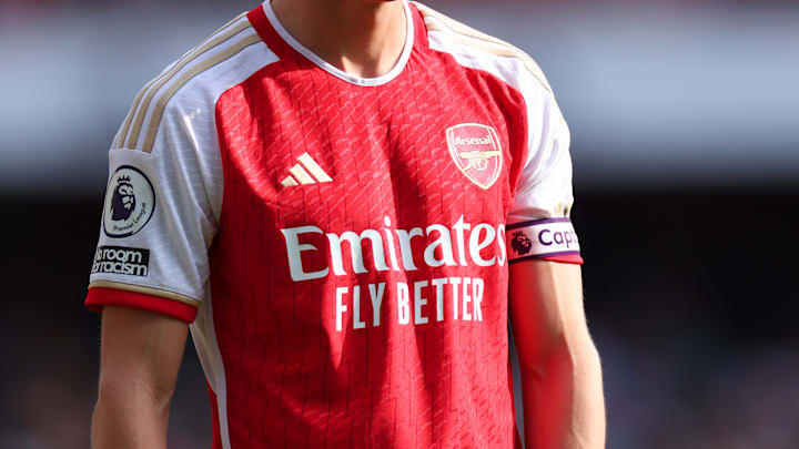 Emirates branding has featured on Arsenal kits since 2006 Emirates branding has featured on Arsenal kits since 2006