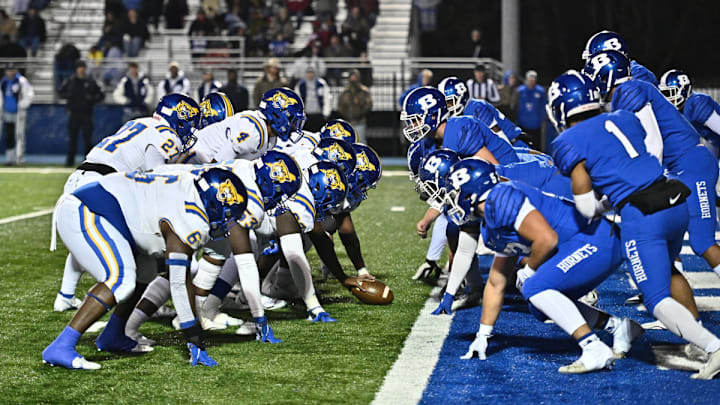 Arkansas High School Football foes North Little Rock (left) vs. Bryant (right).