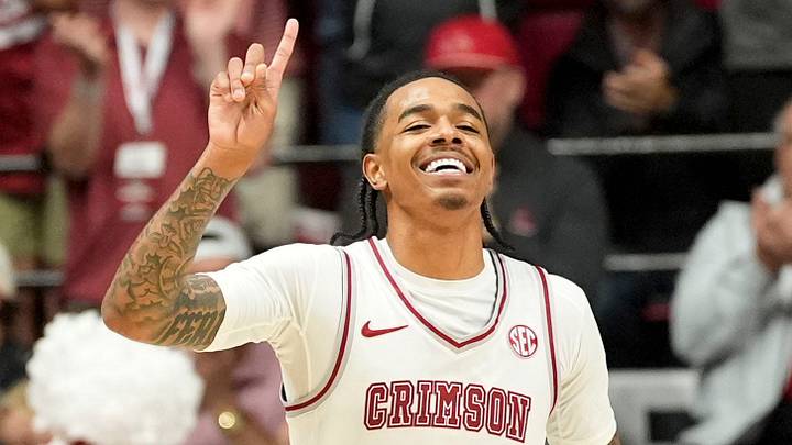 Tuscaloosa, AL, USA; Alabama guard Labaron Philon Jr. (0) enjoys a moment as Auburn calls a timeout at Coleman Coliseum. Alabama defeated Auburn 96-84 on March 7, 2026. Tuscaloosa, AL, USA; Alabama guard Labaron Philon Jr. (0) enjoys a moment as Auburn calls a timeout at Coleman Coliseum. Alabama defeated Auburn 96-84 on March 7, 2026.