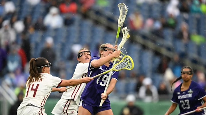 Northwestern's Sam Smith fights for possession.