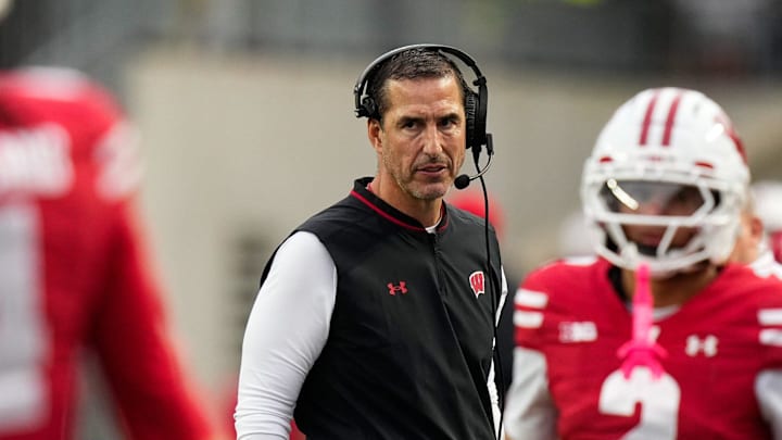 Wisconsin Badgers head coach Luke Fickell reacts in the second half at Camp Randall Stadium on Saturday, Oct. 18, 2025 in Madison, Wisconsin.