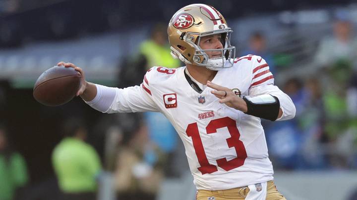 Brock Purdy and the 49ers are home favorites against the Commanders. Brock Purdy and the 49ers are home favorites against the Commanders.