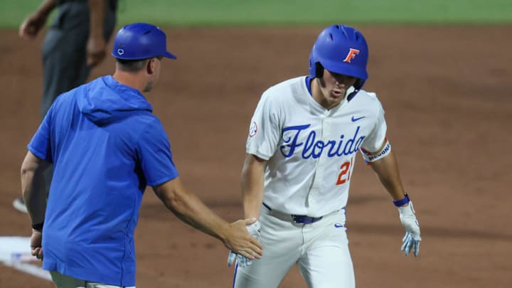 Florida two-way player Caden McDonald hit his first career home run on Friday.