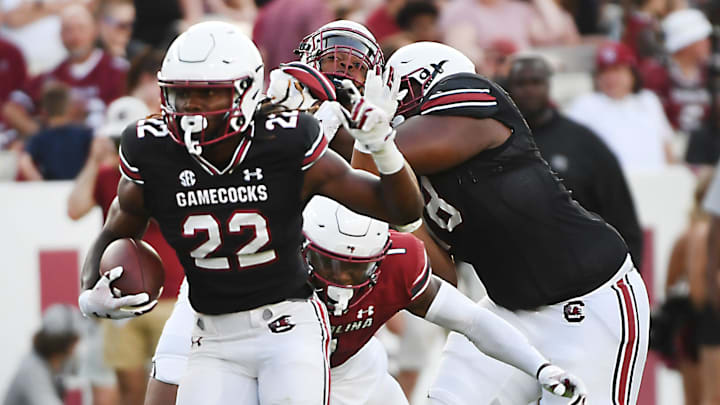 The University of South Carolina Spring football game took place at William-Brice Stadium on April 24, 2024. USC's Jawarn Howell (22) breaks down the field on a play. USC's Jawarn Howell (22) with the ball.
