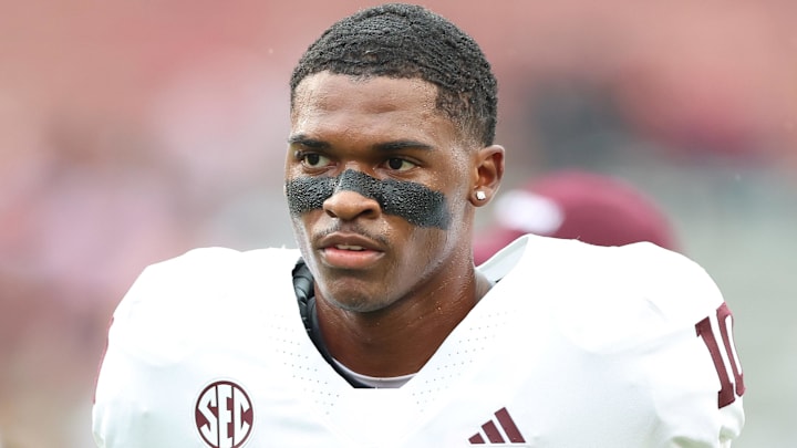 Texas A&M Aggies quarterback Marcel Reed prior to the game against the Arkansas Razorbacks at Donald W. Reynolds Razorback Stadium. Texas A&M Aggies quarterback Marcel Reed prior to the game against the Arkansas Razorbacks at Donald W. Reynolds Razorback Stadium.