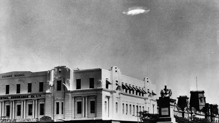 An Unidentified Flying Object in the sky over Bulawayo, Southern Rhodesia.