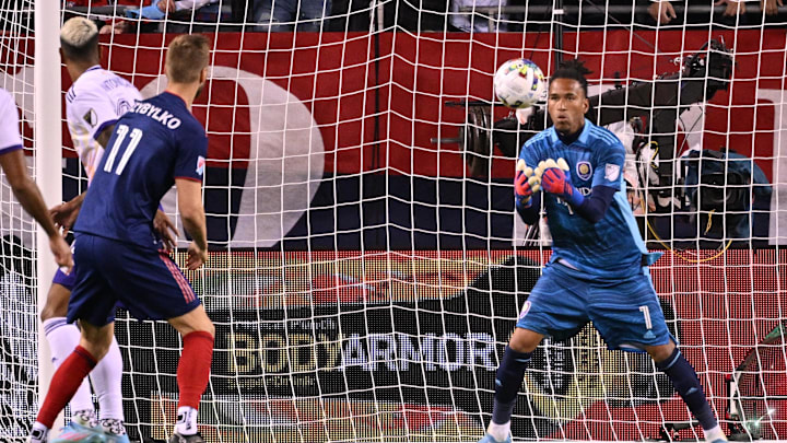 Mar 5, 2022; Chicago, Illinois, USA;  Orlando City SC goalkeeper Pedro Gallese (1) makes a save on a