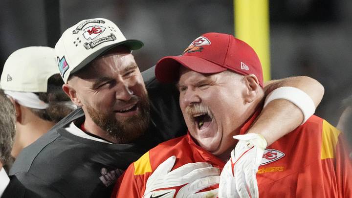 Andy Reid and Travis Kelce 