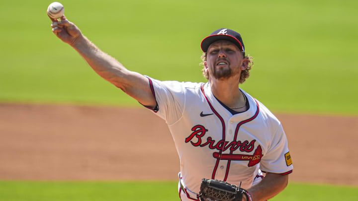 Jun 30, 2024; Cumberland, Georgia, USA;  against the Pittsburgh Pirates during the first inning at Truist Park. Mandatory Credit: Dale Zanine-USA TODAY Sports