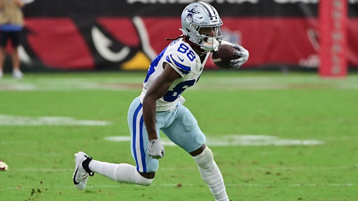 Dallas Cowboys WR CeeDee Lamb runs the ball in the second half against the Arizona Cardinals at State Farm Stadium. Dallas Cowboys WR CeeDee Lamb runs the ball in the second half against the Arizona Cardinals at State Farm Stadium.