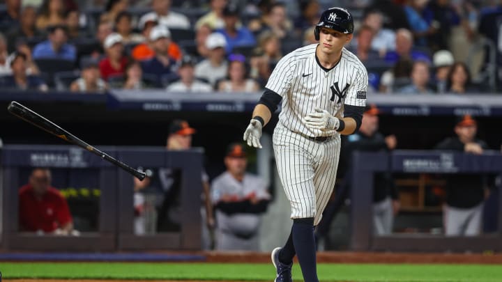 Jun 19, 2024; Bronx, New York, USA;  New York Yankees first baseman Ben Rice (93) at Yankee Stadium. Mandatory Credit: Wendell Cruz-USA TODAY Sports