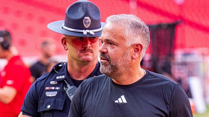 Aug 28, 2025; Kansas City, Missouri, USA; Nebraska Cornhuskers head coach Matt Rhule