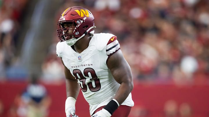 Jonathan Allen during the Commanders' 42–14 win over the Cardinals on Sept. 29, 2024.
