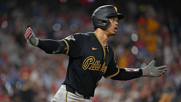 Jun 29, 2026; Philadelphia, Pennsylvania, USA; Pittsburgh Pirates catcher Endy Rodríguez (13) watches his three run home run against the Philadelphia Phillies during the ninth inning at Citizens Bank Park. Mandatory Credit: Eric Hartline-Imagn Images Jun 29, 2026; Philadelphia, Pennsylvania, USA; Pittsburgh Pirates catcher Endy Rodríguez (13) watches his three run home run against the Philadelphia Phillies during the ninth inning at Citizens Bank Park. Mandatory Credit: Eric Hartline-Imagn Images