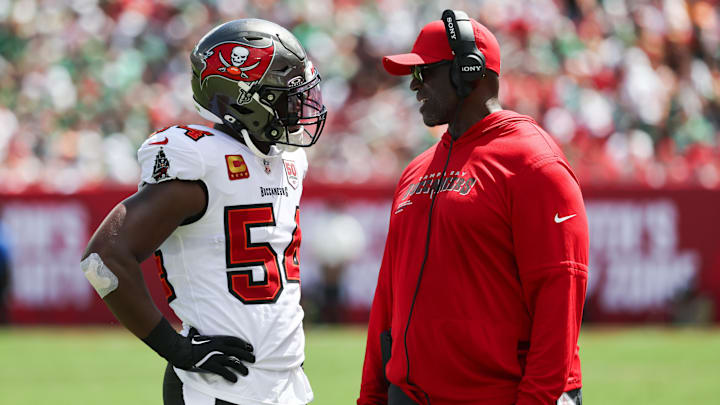 Tampa Bay Buccaneers head coach Todd Bowles knows it will be difficult to fill the void left by losing both Lavonte David and Mike Evans. Tampa Bay Buccaneers head coach Todd Bowles knows it will be difficult to fill the void left by losing both Lavonte David and Mike Evans.