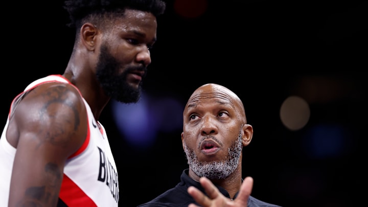 Deandre Ayton (left), Chauncey Billups; Portland Trail Blazers