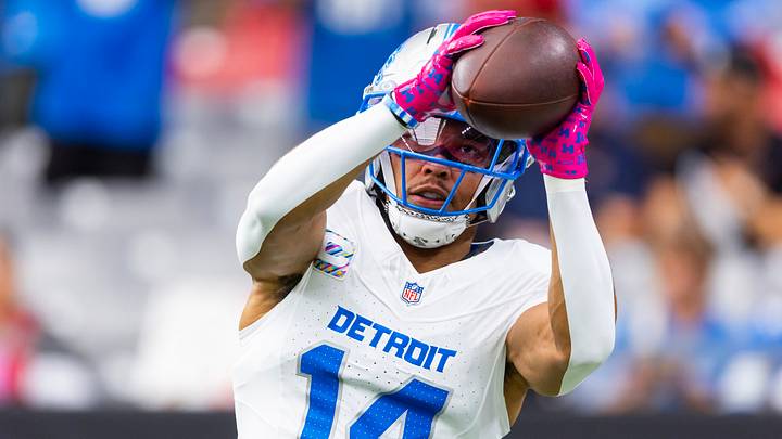Oct 11, 2026; Glendale, Arizona, USA; Detroit Lions wide receiver Amon-Ra St. Brown (14) against the Arizona Cardinals at State Farm Stadium. Mandatory Credit: Mark J. Rebilas-Imagn Images Oct 11, 2026; Glendale, Arizona, USA; Detroit Lions wide receiver Amon-Ra St. Brown (14) against the Arizona Cardinals at State Farm Stadium. Mandatory Credit: Mark J. Rebilas-Imagn Images