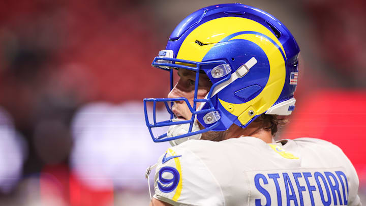 Dec 29, 2025; Atlanta, Georgia, USA; Los Angeles Rams quarterback Matthew Stafford (9) warms up before a game against the Atlanta Falcons at Mercedes-Benz Stadium. Mandatory Credit: Brett Davis-Imagn Images Dec 29, 2025; Atlanta, Georgia, USA; Los Angeles Rams quarterback Matthew Stafford (9) warms up before a game against the Atlanta Falcons at Mercedes-Benz Stadium. Mandatory Credit: Brett Davis-Imagn Images