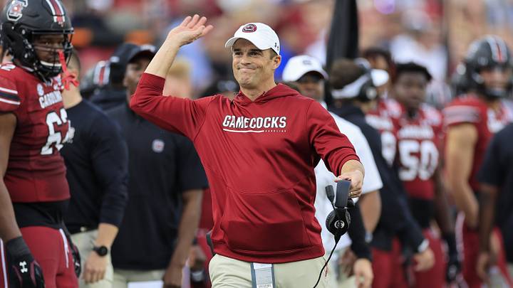 South Carolina Gamecocks head coach Shane Beamer reacts to a score during the first quarter of the TaxSlayer Gator Bowl of an NCAA college football game Friday, Dec. 30, 2022 at TIAA Bank Field in Jacksonville. [Corey Perrine/Florida Times-Union]

Jki 123022 Ncaaf Nd Usc Cp 10