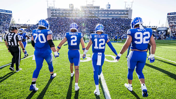 BYU captains take the field against Southern Illinois