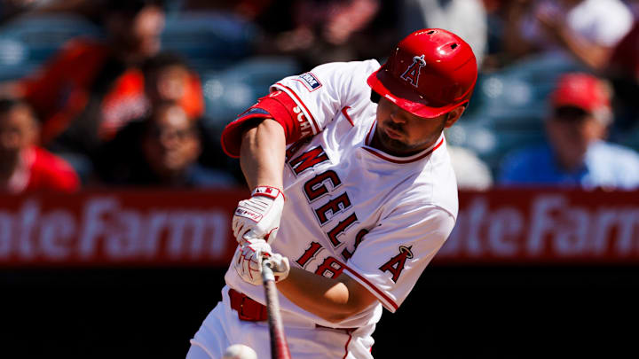 Los Angeles Angels infielder Nolan Schanuel