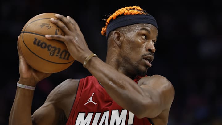 Jimmy Butler during the Heat's 125–124 overtime loss to the Pistons on Dec. 16, 2024.