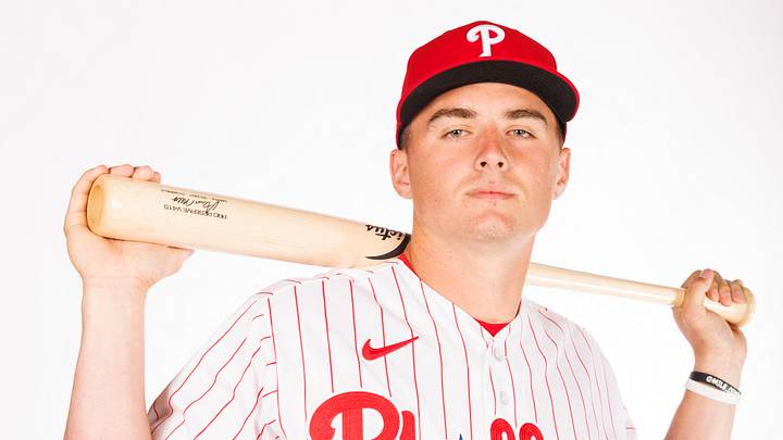 Feb 19, 2026; Clearwater, FL, USA; Philadelphia Phillies infielder Aidan Miller (81) poses for media day. Mandatory Credit: Morgan Tencza-Imagn Images Feb 19, 2026; Clearwater, FL, USA; Philadelphia Phillies infielder Aidan Miller (81) poses for media day. Mandatory Credit: Morgan Tencza-Imagn Images