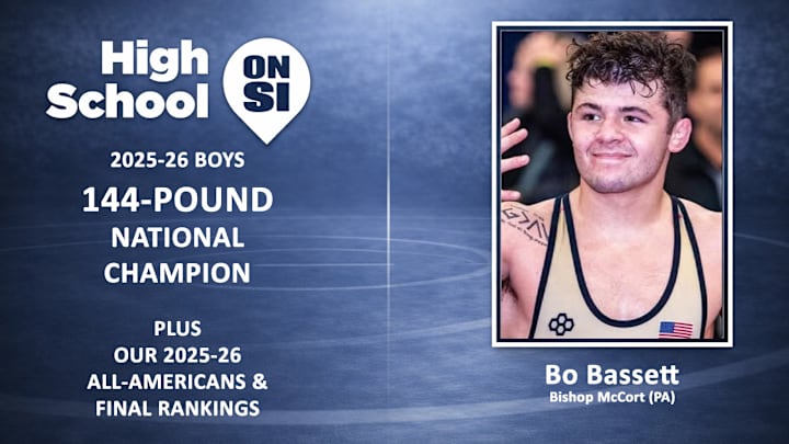 Bo Bassett of Bishop McCort (PA) is the 2025-26 High School On SI 144-Pound National Wrestling Champion.