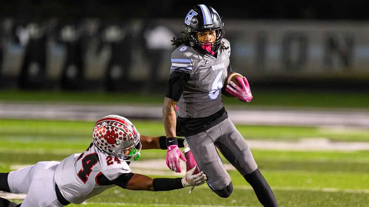 Hough senior wide receiver Jayden White avoids a South Mecklenburg tackler in a 42-10 win. Hough senior wide receiver Jayden White avoids a South Mecklenburg tackler in a 42-10 win.