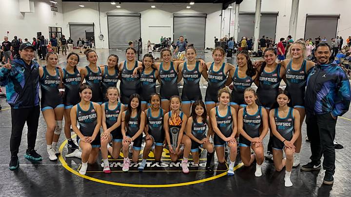 The Surfside Wrestling Club defeated the MGW Savage Sister, 58-50, in the championship match of the Ultimate Club Duals in Philadelphia last weekend. The Surfside Wrestling Club defeated the MGW Savage Sister, 58-50, in the championship match of the Ultimate Club Duals in Philadelphia last weekend.
