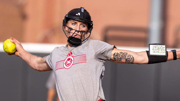 Nebraska pitcher Jordy Bahl delivers a pitch during a game in the Scarlet & Cream scrimmage series on Oct. 9, 2024.