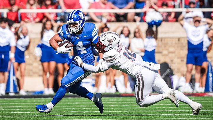 BYU RB LJ Martin runs the football against Texas Tech BYU RB LJ Martin runs the football against Texas Tech