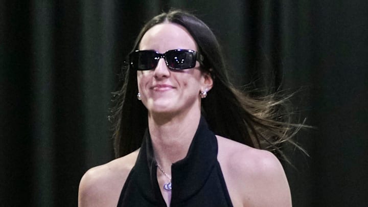 Indiana Fever guard Caitlin Clark wore an outfit that showed off her Nike signature logo.