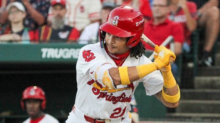 Springfield Cardinals' Tai Peete takes an at-bat against the Amarillo Sod Poodles in Game two of the Texas League Championship series in Springfield, Missouri on Tuesday, Sept. 22. Springfield Cardinals' Tai Peete takes an at-bat against the Amarillo Sod Poodles in Game two of the Texas League Championship series in Springfield, Missouri on Tuesday, Sept. 22.
