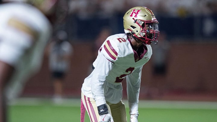 Hartfield's Bralan Womack (2) and the Hawks take on MRA in Madison, Miss., Friday, Oct. 11, 2024. Hartfield's Bralan Womack (2) and the Hawks take on MRA in Madison, Miss., Friday, Oct. 11, 2024.