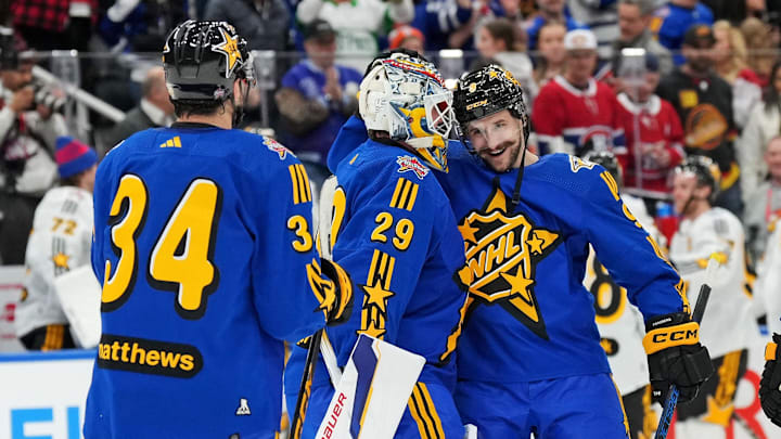 Feb 3, 2024; Toronto, Ontario, CAN; Team Matthews left wing Filip Forsberg (9) of the Nashville