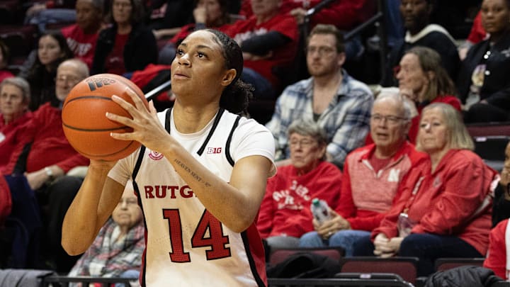 Rutgers’ JoJo Lacey takes a shot from the outside Rutgers’ JoJo Lacey takes a shot from the outside