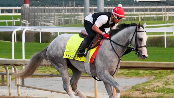 Sandman works out at at Churchill Downs on April 19 ahead of the 2025 Kentucky Derby. Sandman works out at at Churchill Downs on April 19 ahead of the 2025 Kentucky Derby.