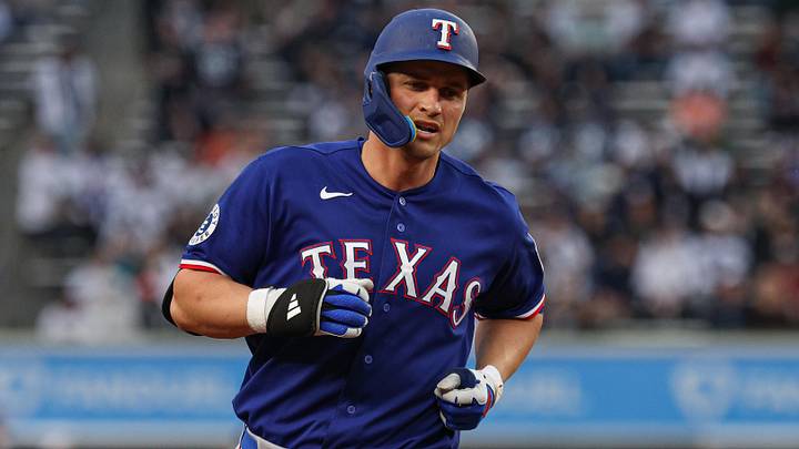 Texas Rangers shortstop Corey Seager runs the bases.