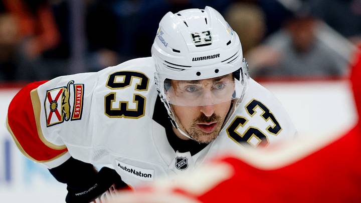 Mar 6, 2026; Detroit, Michigan, USA; Florida Panthers left wing Brad Marchand (63) gets set during a face-off in the first period against the Detroit Red Wings at Little Caesars Arena. Mandatory Credit: Rick Osentoski-Imagn Images Mar 6, 2026; Detroit, Michigan, USA; Florida Panthers left wing Brad Marchand (63) gets set during a face-off in the first period against the Detroit Red Wings at Little Caesars Arena. Mandatory Credit: Rick Osentoski-Imagn Images