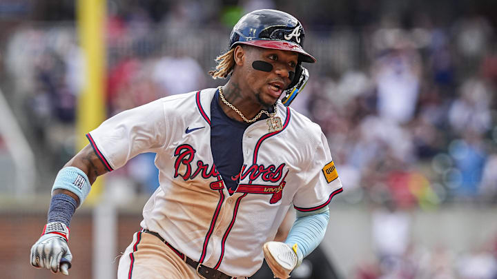 Atlanta Braves leadoff man Ronald Acuna Jr. scored the winning run Sunday,