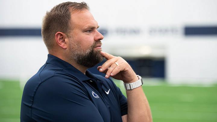 Penn State Nittany Lions offensive coordinator Andy Kotelnicki talks to reporters at Holuba Hall. Penn State Nittany Lions offensive coordinator Andy Kotelnicki talks to reporters at Holuba Hall.