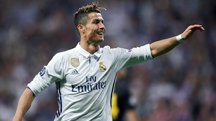Cristiano Ronaldo celebrando uno de sus goles con el Real Madrid ante el Atlético de Madrid 