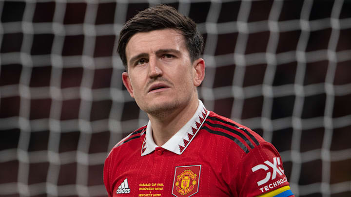 Maguire won his first trophy for United in the Carabao Cup final last month Maguire won his first trophy for United in the Carabao Cup final last month