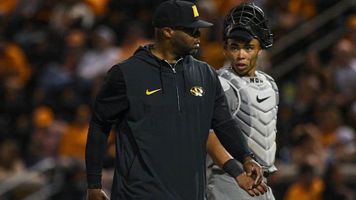 Missouri baseball head coach Kerrick Jackson during a NCAA baseball game at Lindsey Nelson Stadium on Thursday, April 25, 2024. Tennessee won 10-1 against Missouri. Missouri baseball head coach Kerrick Jackson during a NCAA baseball game at Lindsey Nelson Stadium on Thursday, April 25, 2024. Tennessee won 10-1 against Missouri.