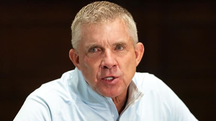 Mar 31, 2026; Phoenix, AZ, USA; Denver Broncos head coach Sean Payton during the 2026 NFL Annual League Meeting at the Arizona Biltmore. Mandatory Credit: Mark J. Rebilas-Imagn Images