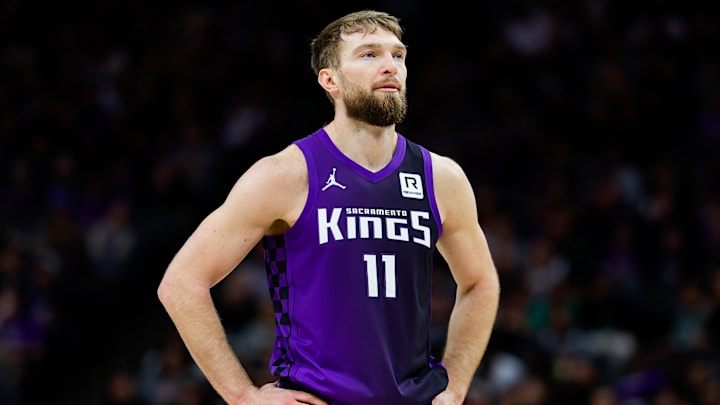 Feb 5, 2025; Sacramento, California, USA; Sacramento Kings forward Domantas Sabonis (11) looks on during the third quarter against the Orlando Magic at Golden 1 Center. Mandatory Credit: Sergio Estrada-Imagn Images Feb 5, 2025; Sacramento, California, USA; Sacramento Kings forward Domantas Sabonis (11) looks on during the third quarter against the Orlando Magic at Golden 1 Center. Mandatory Credit: Sergio Estrada-Imagn Images