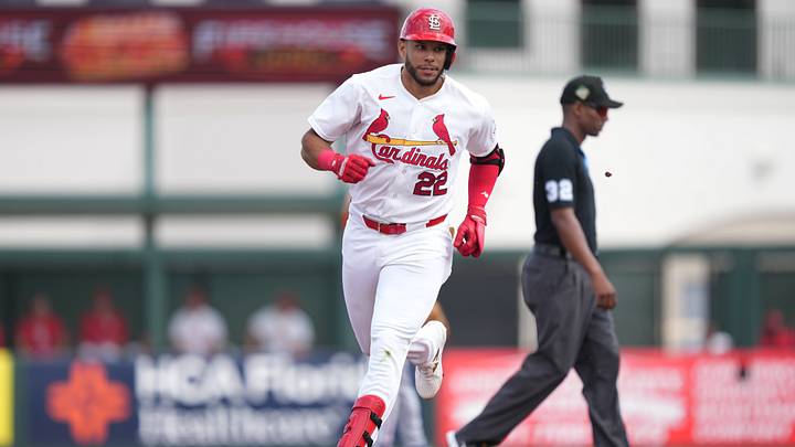 Mar 7, 2026; Jupiter, Florida, USA; St. Louis Cardinals right fielder Joshua Baez (22) rounds the bases after hitting a home run in the second inning against the New York Mets at Roger Dean Chevrolet Stadium. Mandatory Credit: Jim Rassol-Imagn Images Mar 7, 2026; Jupiter, Florida, USA; St. Louis Cardinals right fielder Joshua Baez (22) rounds the bases after hitting a home run in the second inning against the New York Mets at Roger Dean Chevrolet Stadium. Mandatory Credit: Jim Rassol-Imagn Images