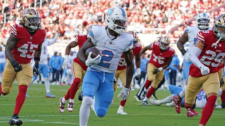 Aug 13, 2026; Santa Clara, California, USA; Tennessee Titans running back Tyjae Spears (2) rushes the ball in the first quarter against the San Francisco 49ers at Levi's Stadium. Mandatory Credit: David Gonzales-Imagn Images Aug 13, 2026; Santa Clara, California, USA; Tennessee Titans running back Tyjae Spears (2) rushes the ball in the first quarter against the San Francisco 49ers at Levi's Stadium. Mandatory Credit: David Gonzales-Imagn Images