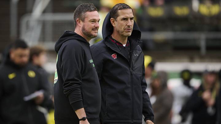 Oregon Ducks head coach Dan Lanning, left, and Wisconsin Badgers head coach Luke Fickell. Oregon Ducks head coach Dan Lanning, left, and Wisconsin Badgers head coach Luke Fickell.